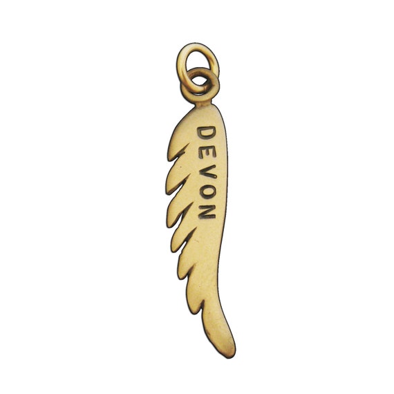 14 Karat Gold Personalized Angel's Wing Charm