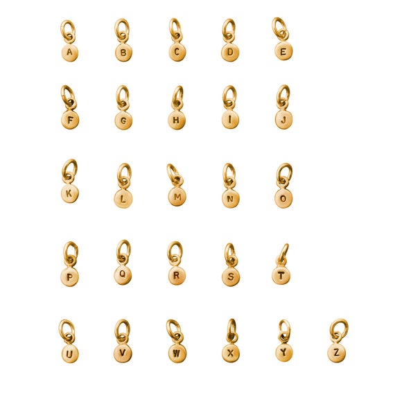 Alphabit Letter Initial Charm Gold, Rose Gold, White Gold, Initials  Pendant, All Letter & Number Charms A-Z, 0-9 14K Gold Letter Charms 