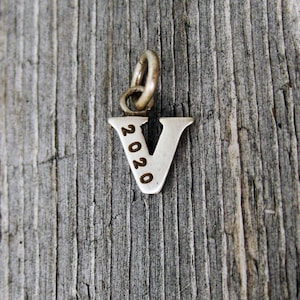 Personalized Baby Lowercase Letter V Initial Charm, Solid Silver or Gold Monogram Charm, Initials Pendant, Name Necklace, Letter Charms