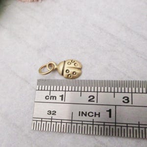 Gold Ladybug Charm, My Little Love Bug Charm in Solid Gold