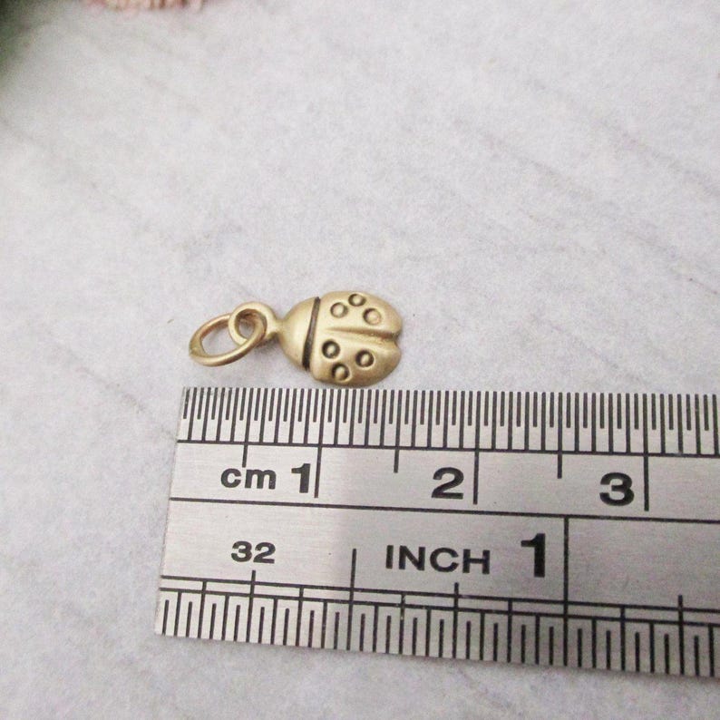 Gold Ladybug Charm, My Little Love Bug Charm in Solid Gold
