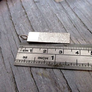 Rectangle Fingerprint Pendant from Digital Image in Sterling Silver