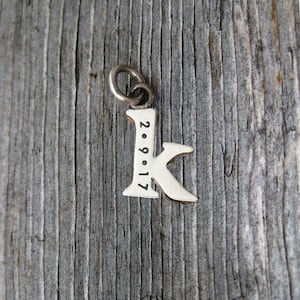Personalized Baby Lowercase Letter K Initial Charm, Solid Silver or Gold Monogram Charm, Initials Pendant, Name Necklace, Letter Charms