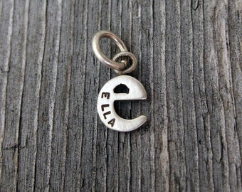 Personalized Baby Lowercase Letter E Initial Charm, Solid Silver or Gold Monogram Charm, Initials Pendant, Name Necklace, Letter Charms