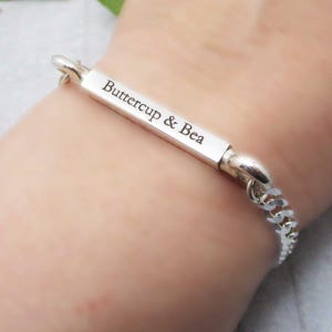 Personalized Men's or Women's Squared Urn Memorial Wide Curb Bracelet for Cremation Ashes or Fur.
