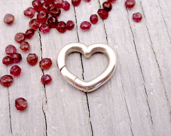 Heart Push Clasp in Sterling Silver