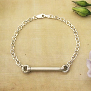Cylinder Pendant for Cremation Ashes Bracelet, Sterling Silver, Memorial Urn for Ashes, Cremation Urn Women&#39;s or Men&#39;s Bracelet, Pet Ashes