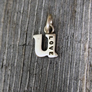 Personalized Baby Lowercase Letter U Initial Charm, Solid Silver or Gold Monogram Charm, Initials Pendant, Name Necklace, Letter Charms