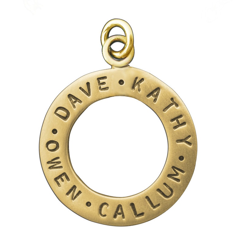 Gold Personalized Names Open Circle Charm