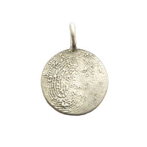 Design Your Sterling Silver Flat Circle Fingerprint Necklace, Thumb ...