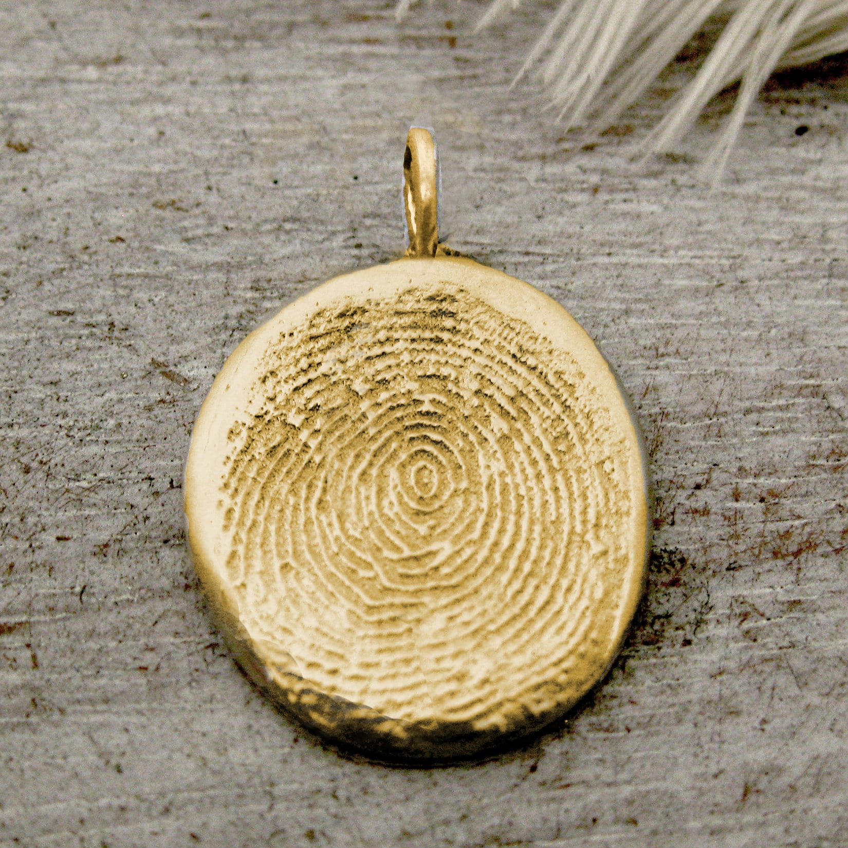 Rose Gold Plated Sterling Silver Carved Heart Fingerprint Necklace, Rose  Gold Fingerprint Pendants