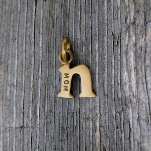 14k Gold Baby Lowercase N Initial Charm, Initial Jewelry, Initial Pendant, Gold Letter, Gold Monogram Charm, Rose Gold N White Gold Initial
