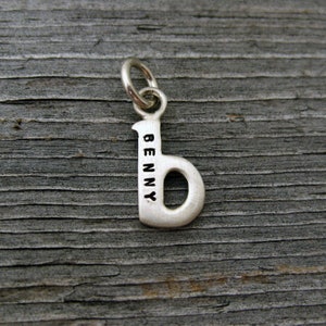Personalized Baby Lowercase Letter B Initial Charm, Solid Silver or Gold Monogram Charm, Initials Pendant, Name Necklace, Letter Charms