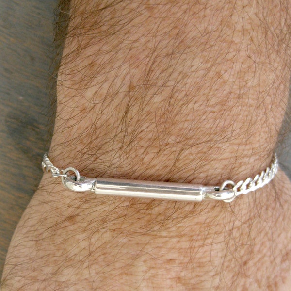 Men's Cremation Ashes Bracelet, Sterling Silver, Memorial Urn for Ashes, Cremation Urn Men's Bracelet, Pet Ashes Bracelet