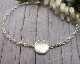 Family Fingerprints Inline Bracelet in Solid Silver - Add 1 - 5 Fingerprints