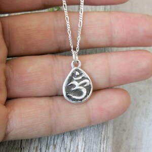 OM Teardrop Amulet Necklace, Yoga Jewelry, Spiritual Jewelry, Symbolic Jewelry, Ohm Charm, Mindfulness, Crown Chakra Charm image 5