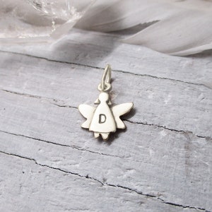 Silver Tiny Guardian Angel Pendant, Silver Angel Charm, Guardian Angel, Angel Charm, Silver Mini Guardian Angel, Silver Personalized Angel