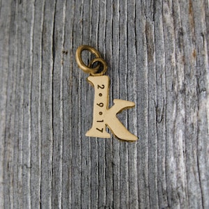 14k Gold Baby Lowercase K Initial Charm, Initial Jewelry, Initial Pendant, Gold Letter, Gold Monogram Charm, Rose Gold K White Gold Initial
