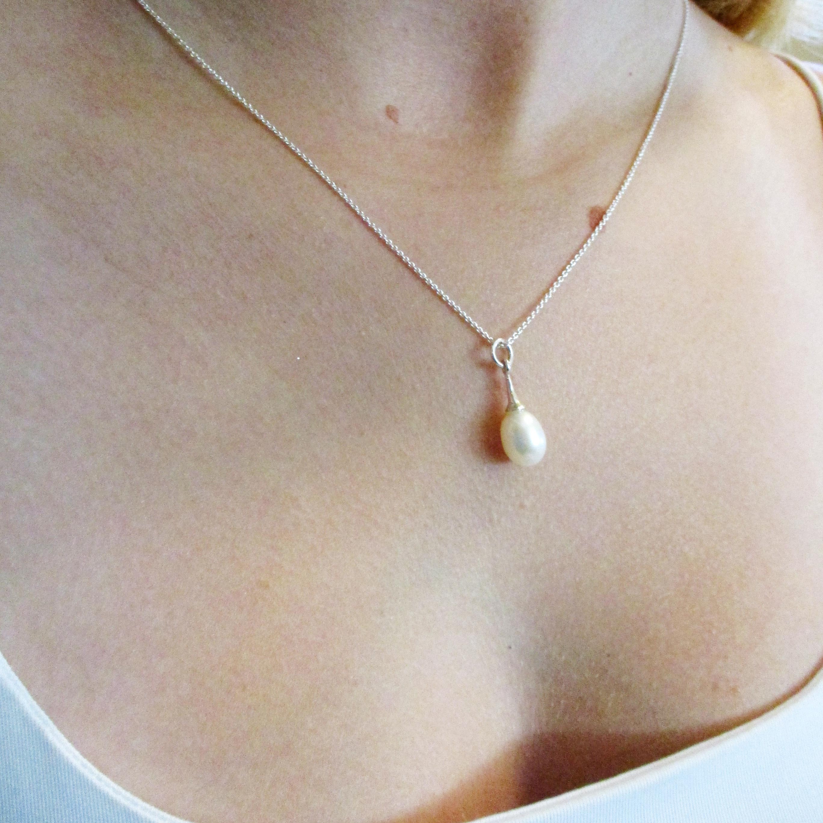 Natural Pearl Pendant, Uneven Teardrop / Water Drop Shape, Cultured  Freshwater Pearl Charms, Double-sided, with Golden Alloy Findings, about