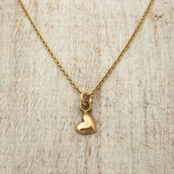Etsy gold heart clearance necklace