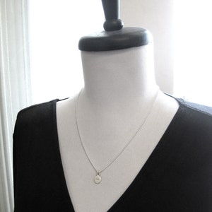 Puede incluir: Un collar de cadena de plata con un peque&ntilde;o colgante redondo que presenta el s&iacute;mbolo astrol&oacute;gico de Acuario.