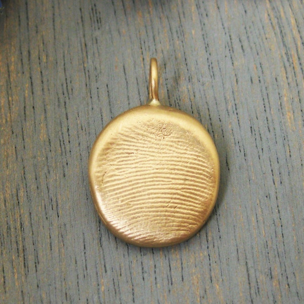 14 Karat Gold Fingerprint Impression Pendant, Thumb Print Jewelry, Thumbprint Necklace, Finger Print Jewelry, Fingerprint Thumbprint Jewelry