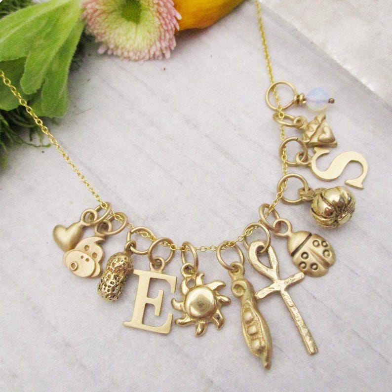 Gold Ladybug Charm, My Little Love Bug Charm in Solid Gold