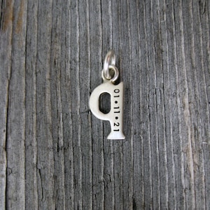 Personalized Baby Lowercase Letter Q Initial Charm, Solid Silver or Gold Monogram Charm, Initials Pendant, Name Necklace, Letter Charms