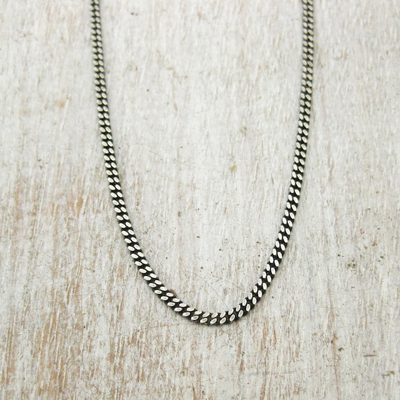 Sterling Silver Curb Chain Necklace -22-in. - Men