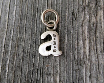 Personalized Baby Lowercase Letter A Initial Charm, Solid Silver or Gold Monogram Charm, Initials Pendant, Name Necklace, Letter Charms
