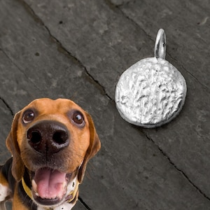 Your Dog&#39;s Nose Texture Impression Pendant in Solid Sterling Silver