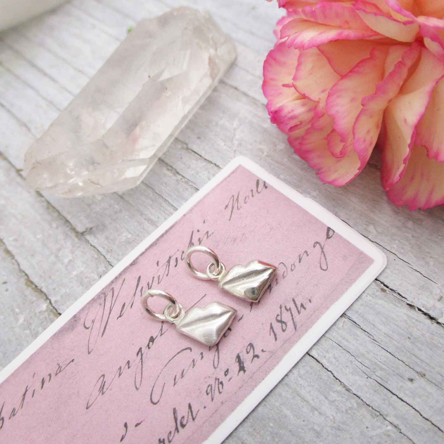 Charm Argento 925 Labbra - Ciondolo Bacio / Iniettore Labbra - Fatto In USA