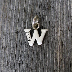 Personalized Baby Lowercase Letter W Initial Charm, Solid Silver or Gold Monogram Charm, Initials Pendant, Name Necklace, Letter Charms