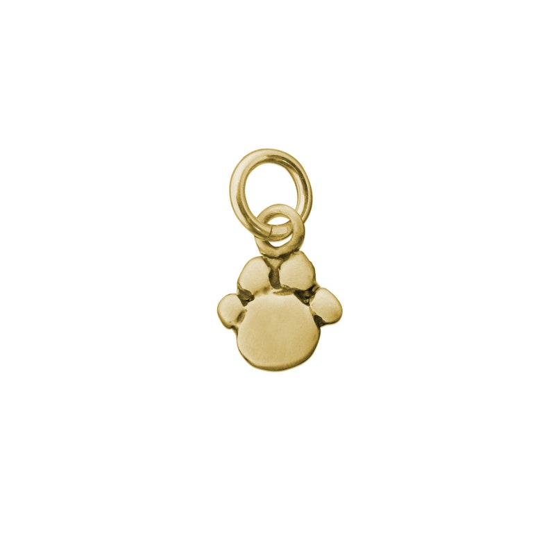 14k Solid Gold Dog Paw Charm Paw Charm Gold Cat Paw Charm Etsy