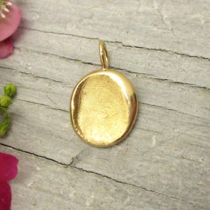 Two Person 14 Karat Gold Fingerprint Impression Pendant, Double Sided Solid Gold Fingerprint or Thumbprint Pendant.