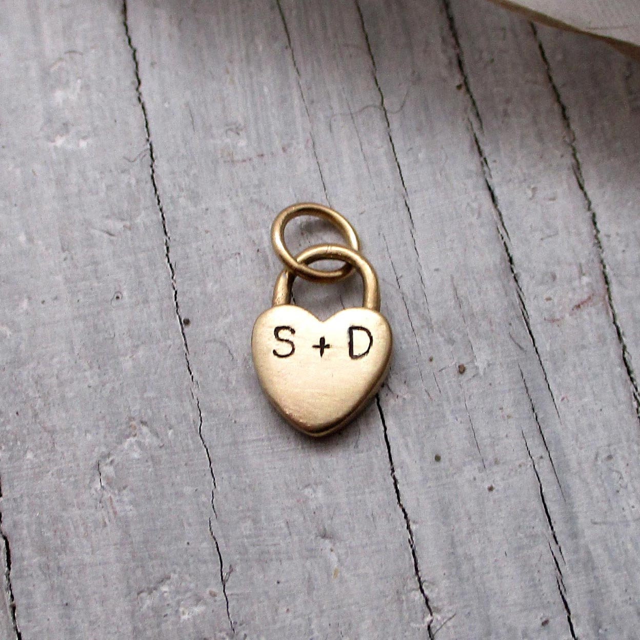 14k Solid Gold Love Lock Heart Padlock Charm with 3 Characters, Personalized Gifts for Women