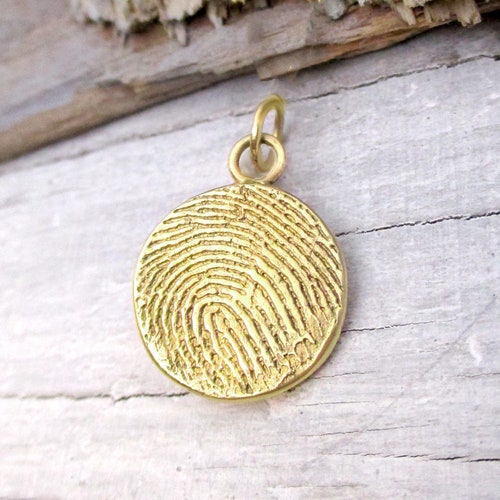 Gold Circle Fingerprint Pendant From 