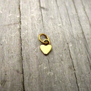 以下が含まれることがあります： ネックレスやブレスレットに取り付けられる、小さな金のハートチャーム。ジャンプリング付きです。