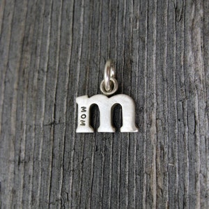 Personalized Baby Lowercase Letter M Initial Charm, Solid Silver or Gold Monogram Charm, Initials Pendant, Name Necklace, Letter Charms