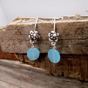 MAID Mini Flower and Gem Bead Earrings in Sterling Silver, Designed for the Netflix Series