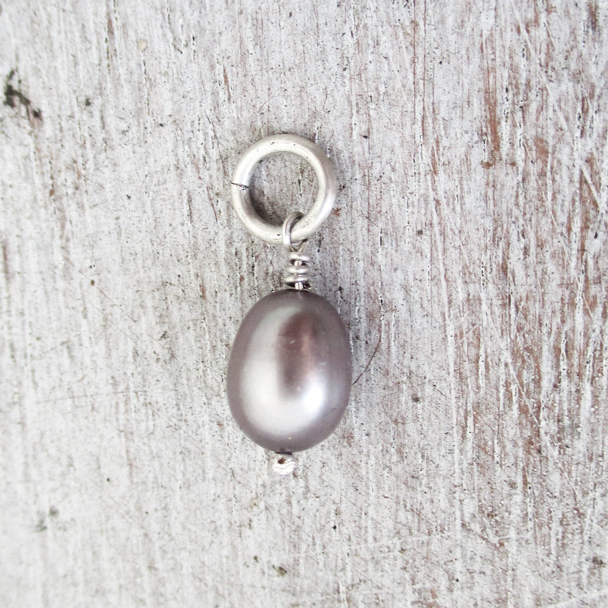 Grey Pearl Charm in Gold Gold Filled or Silver Finding 14 Etsy