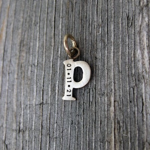 Personalized Baby Lowercase Letter P Initial Charm, Solid Silver or Gold Monogram Charm, Initials Pendant, Name Necklace, Letter Charms
