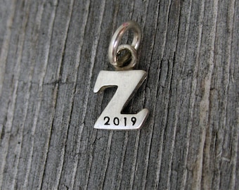 Personalized Baby Lowercase Letter Z Initial Charm, Solid Silver or Gold Monogram Charm, Initials Pendant, Name Necklace, Letter Charms