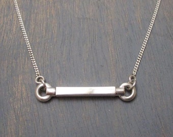 Collier d’urne horizontale carrée pour cendres de crémation en argent sterling, collier pour hommes et unisexe, bijoux en cendres d’animaux de compagnie