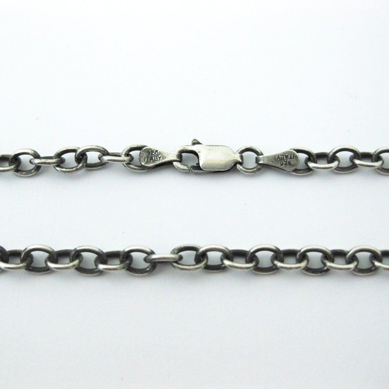 Sterling Silver Oxidized 3.6 Mm Cable Chain 16 to - Etsy