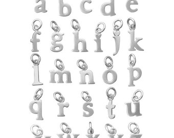 Baby Lowercase Letter Initial Charm Sterling Silver, Initial Pendant, a-z, Monogram Letter Charms, Initials, Letters, Charms