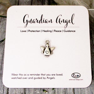Sterling Silver Mini Guardian Angel Pin, Lapel Pin, Hat Pin, Personalize this Protection Pin with an Initial or leave it blank.