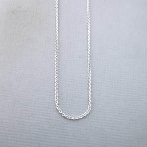 14 Karat White Gold 1mm Solid Gold Cable Chain, Plain White Gold Chain, Simple Gold Necklace Chain, Plain White Gold Cable Chain