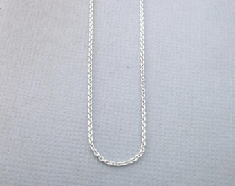 14 Karat White Gold 1mm Solid Gold Cable Chain, Plain White Gold Chain, Simple Gold Necklace Chain, Plain White Gold Cable Chain