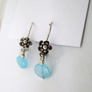 MAID Mini Flower and Gem Bead Earrings in Sterling Silver, Designed for the Netflix Series